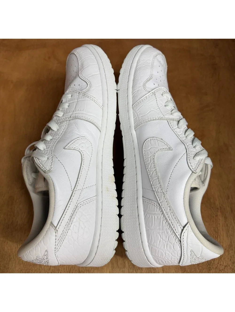 Nike Air Jordan 1 Low Golf Triple White Croc Shoes Mens 11 Sneakers DD9315-110